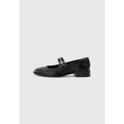 Afbeelding van Tamaris leren ballerina 1 22131 45 001 dames damesschoenen M2423145 zwart