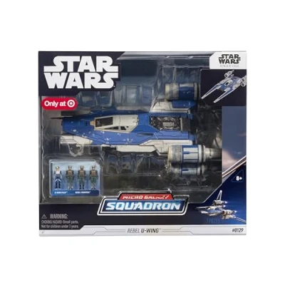 Afbeelding van Star Wars™ Micro Galaxy Squadron Rebel U wing Starfighter 30,5 cm groot voertuig met opklapbare vleugels en vier 2,5 grote microfiguren accessoires