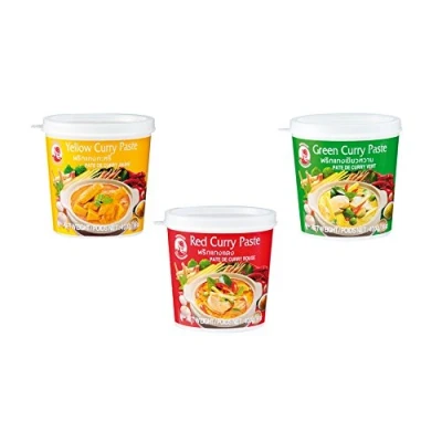 Afbeelding van Pamai Pai® Cock Currypasta 3 x 400 g geel, groen, rood, Thais, rood en geel