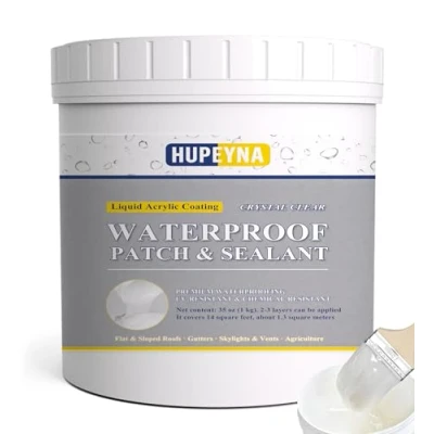 Afbeelding van Waterstop waterdichtingsmembraan, onzichtbare waterdichte agent, transparante lijm voor het repareren van lekken, waterdicht middel op waterbasis binnen en buiten, pot 1 kg