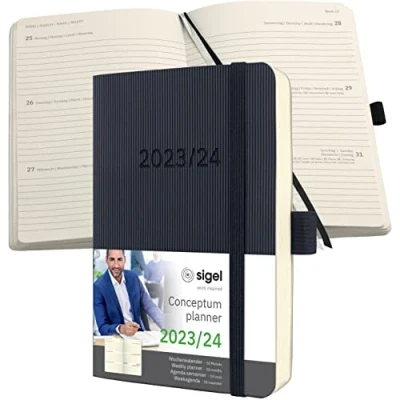 Afbeelding van Weekagenda Conceptum 23/24 18maands (NL/FR/EN/DU) zwart Softcover