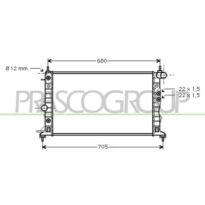 Afbeelding van PRASCO OP052R003 Radiateur Aluminium 610 359 23 Koelribben mechanisch gelast OPEL: Vectra B Saloon