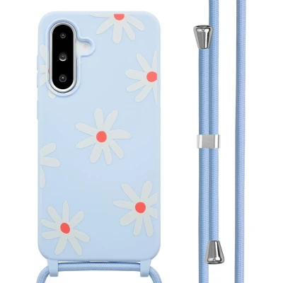 Afbeelding van imoshion Siliconen design hoesje met koord voor de Samsung Galaxy A36 / A56 Lila Flower Distance