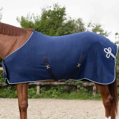 Afbeelding van Qhp Zweetdeken Ornament Donkerblauw