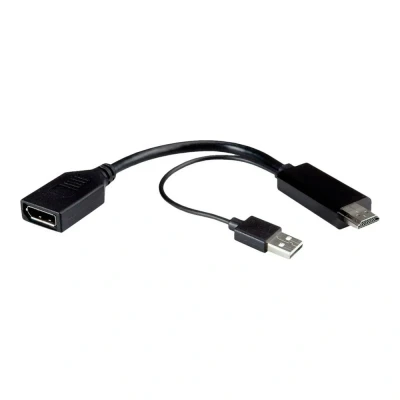 Afbeelding van ROLINE 4K HDMI/DisplayPort Adapter, v1.2, HDMI Male DP Female, Actief