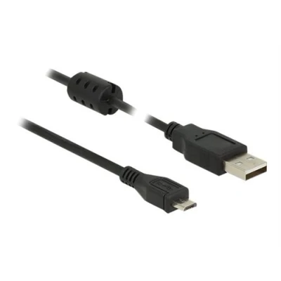 Image de Delock Câble USB (M) pour Micro de type B 2.0 5 m noir