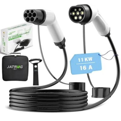 Afbeelding van JATRHG Oplaadkabel EV 11kW 16A / driefasig 12m elektrisch voertuig en hybride plug in type 2 naar