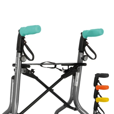 Afbeelding van MyRollerSleeve opschuifbare ergonomische / anatomische handvatten voor rollator of rolstoel. Voorkomt pijnlijke handen met gelkussen. Personaliseerbaar: pimp rollator. Turquoise 21x6,5x9cm