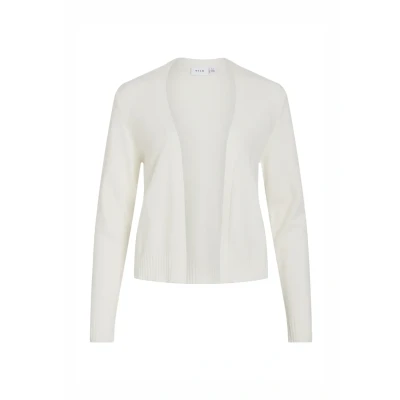 Afbeelding van VILA Viril Short Cardigan Vest, Dames, Maat: Large, White alyssum