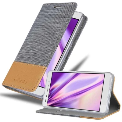 Afbeelding van Cadorabo Hoesje geschikt voor Honor 7 in LICHTGRIJS BRUIN Beschermhoes met magnetische sluiting, standfunctie en kaartvakje Book Case Cover Etui