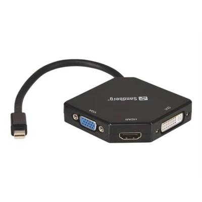 Image de Sandberg Adapter MiniDP&gt;HDMI+DVI+VGA Convertisseur vidéo DVI, HDMI, VGA