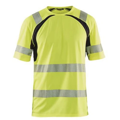 Image de T shirt anti UV haute visibilité jaune fluorescent/noir