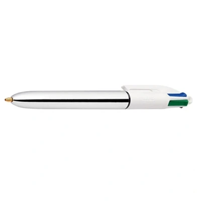 Image de Stylo à bille Bic Shine 4 couleurs Argent et Blanc