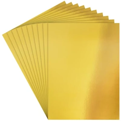 Afbeelding van Belle Vous Goudkleurig glanzend papier (50 stuks) 120 g/m² premium kraftpapier goud 28 x 21 cm goudpapier voor scrapbooking, handwerk, bruiloft/feest decoratie en kaarten maken