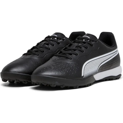 Afbeelding van Puma KING Match TT Voetbalschoenen voor kunstgras, Heren, Maat: 46, Black/white Hoogwaardig imitatieleer