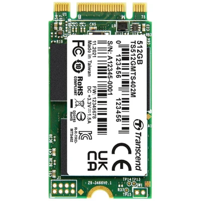 Afbeelding van Transcend MTS402M 512 GB NVMe/PCIe M.2 SSD 2242 harde schijf SATA III Industrial TS512GMTS402M