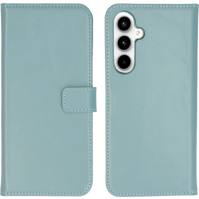 Afbeelding van Selencia Hoesje Geschikt voor Samsung Galaxy A35 Met Pasjeshouder Echt Lederen Bookcase lichtblauw