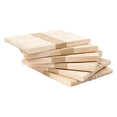 Afbeelding van 300 stuks houten stokjes spatel 14 cm lang 1 breed ideaal voor knutselen, waxen, zelf ijs maken
