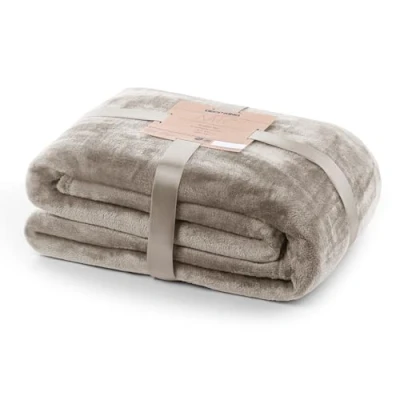 Afbeelding van DecoKing Deken, 70 x 150 cm, microvezel, fleece, zacht, behaaglijk, cappuccino Mic