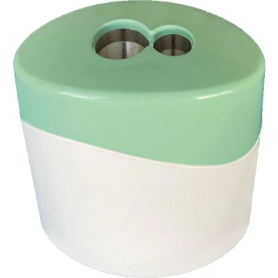 Afbeelding van M+r Green Line Potloodslijper Met Reservoir, 2 gaats Slijper
