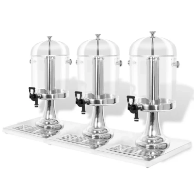 Afbeelding van Drievoudige sapdispenser roestvrij staal 3x8 L