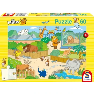 Afbeelding van Schmidt Spiele kinderpuzzel de muis in dierentuin, kinderpuzzel, legspel, vanaf 5 jaar, 56349
