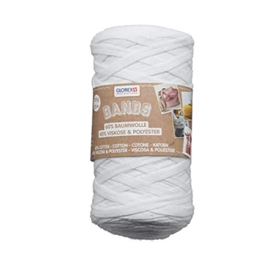 Afbeelding van Glorex 5 bands macramé, superzacht textielgaren van 60% katoen/40% viscose, om te haken, breien, knopen en textiel vorm geven, 250 g, ca. 125 m.