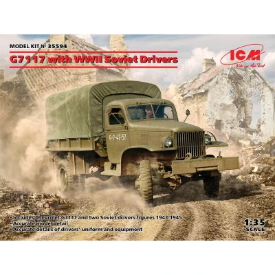 Afbeelding van 1:35 ICM 35594 G7117 Truck with WWII Soviet Drivers Plastic Modelbouwpakket