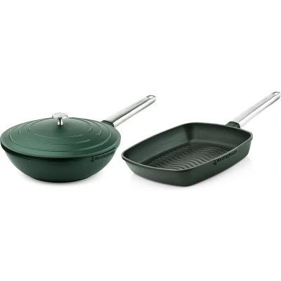 Afbeelding van Westinghouse Pannenset Performance (Wokpan + Grillpan) ø 28 cm Groen Inductie en alle andere warmtebronnen
