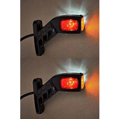 Afbeelding van Set van 2 led zijmarkeringslichten 12 V/24 V chassisbevestiging voor vrachtwagens en dumptrucks rood/wit/oranje