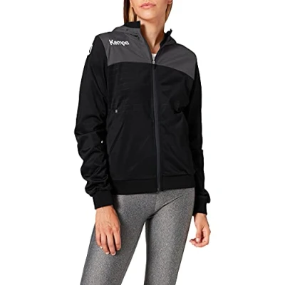 Afbeelding van Kempa Emotion 2.0 Jas met Capuchon Dames Zwart Antraciet Maat XS