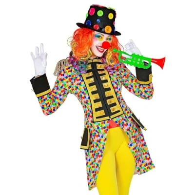 Afbeelding van Widmann Clown &amp; Nar Kostuum Confetti Boost Slipjas Vrouw Multicolor Large Carnavalskleding Verkleedkleding