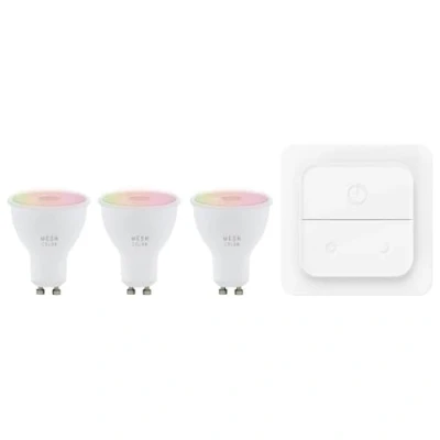 Afbeelding van EGLO connect.z Smart Starterspakket 3x GU10 LED Lampen Wall Switch Instelbaar RGB &amp; wit licht Dimbaar Zigbee