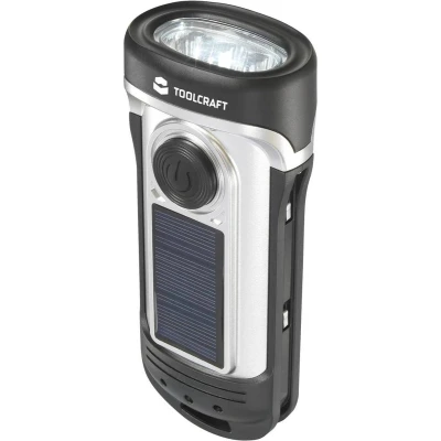 Afbeelding van TOOLCRAFT SOLAR &amp; dynamo LIGHT Zaklamp werkt op zonne energie, de LED IPX8 (waterdicht), Met noodlichtfunctie 20 lm 176 g