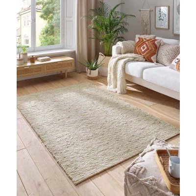 Afbeelding van Wollen Tapijt/Vloerkleed Kaia Crème/beige 200x290 Cm 100% Wol