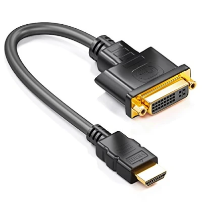 Afbeelding van deleyCON HDMI naar DVI adapter 24+5 1080p Full HD HDTV 1920x1080 voor pc tv schermen en projectoren zwart