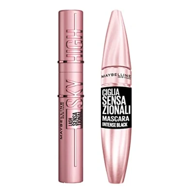 Afbeelding van Maybelline New York Sky High Volume en verlengende mascara kleur zwart + sensationele volumineuze voor wimpers, intense zwarte
