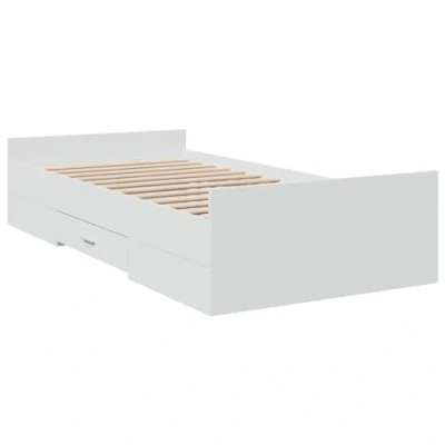 Afbeelding van vidaXL Bedframe met lades bewerkt hout wit 90x190 cm