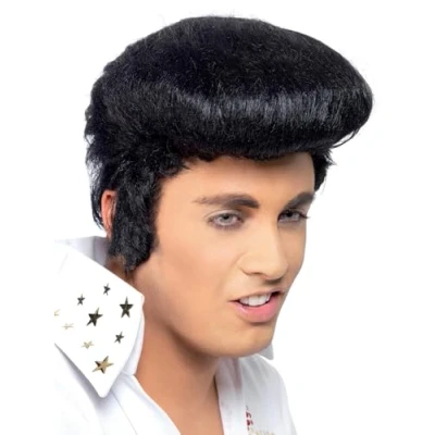 Afbeelding van Smiffy&#039;s Men Smiffys Licenciado oficialmente deluxe Elvis, zwart, met banaan en pootjes, eenheidsmaat EU
