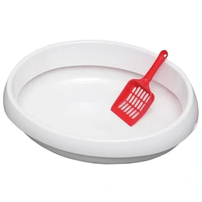 Afbeelding van Iris Ohyama, Kattenbak/kattenbak, afneembare rand, gepolijste binnenkant, compact, schep inbegrepen, voor kat Cat Toilet PNE 480, Wit