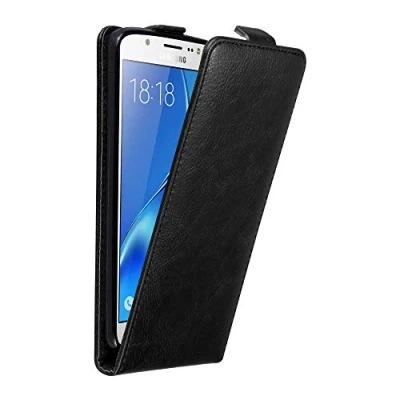 Afbeelding van Cadorabo Hoesje geschikt voor Samsung Galaxy J5 2016 in ZWARTE NACHT Beschermhoes flip design Case Cover met magnetische sluiting