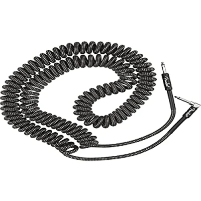 Image de Fender Câble professionnel spiralé tweed gris droit/coudé 9 m