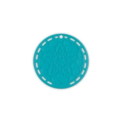 Image de Le Creuset Dessous de Plat, Silicone, Résistant Jusqu&#039;à 250C, Ø 20 cm, Bleu Caraïbes, 93007300490000