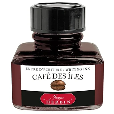 Afbeelding van Jacques Herbin 13046T Een 30 ml flacon inkt voor vulpennen en rollerball pennen, kleur: bruin (Café des îles)