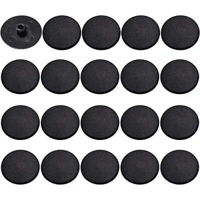 Afbeelding van cyclingcolors 20 x schroefafdekkingen, kunststof, zwart, platte kop, CHC en FHC 15 mm, 6 kant, inbussleutel, SW4, zeshoekig, meubels, tafel, stoel, kap, gatbescherming