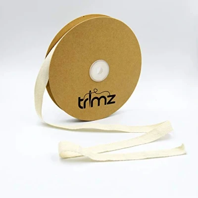 Afbeelding van Trimz Ruban à chevrons 100% coton, naturel, 15 mm x 25 m