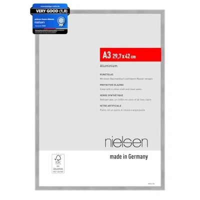 Afbeelding van nielsen Atlanta Aluminium lijst , 29,7 x 42 cm (A3), mat zilver