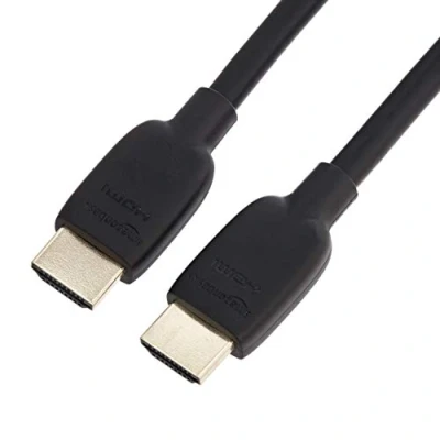 Afbeelding van Amazon Basics 48 Gbps High Speed HDMI kabel, 8K @60Hz, 4K @120Hz, vergulde stekkers, ethernet, 1,8m, zwart