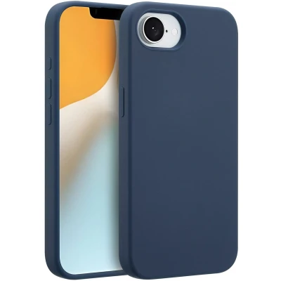Afbeelding van Accezz Hoesje geschikt voor iPhone 16e Liquid Silicone Backcover MagSafe Donkerblauw