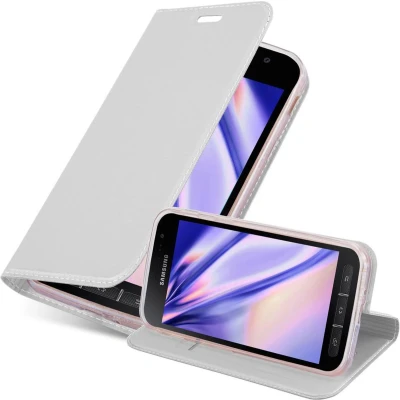Afbeelding van Cadorabo Hoesje geschikt voor Samsung Galaxy XCover 4 / 4s in CLASSY ZILVER Beschermhoes met magnetische sluiting, standfunctie en kaartvakje Book Case Cover Etui